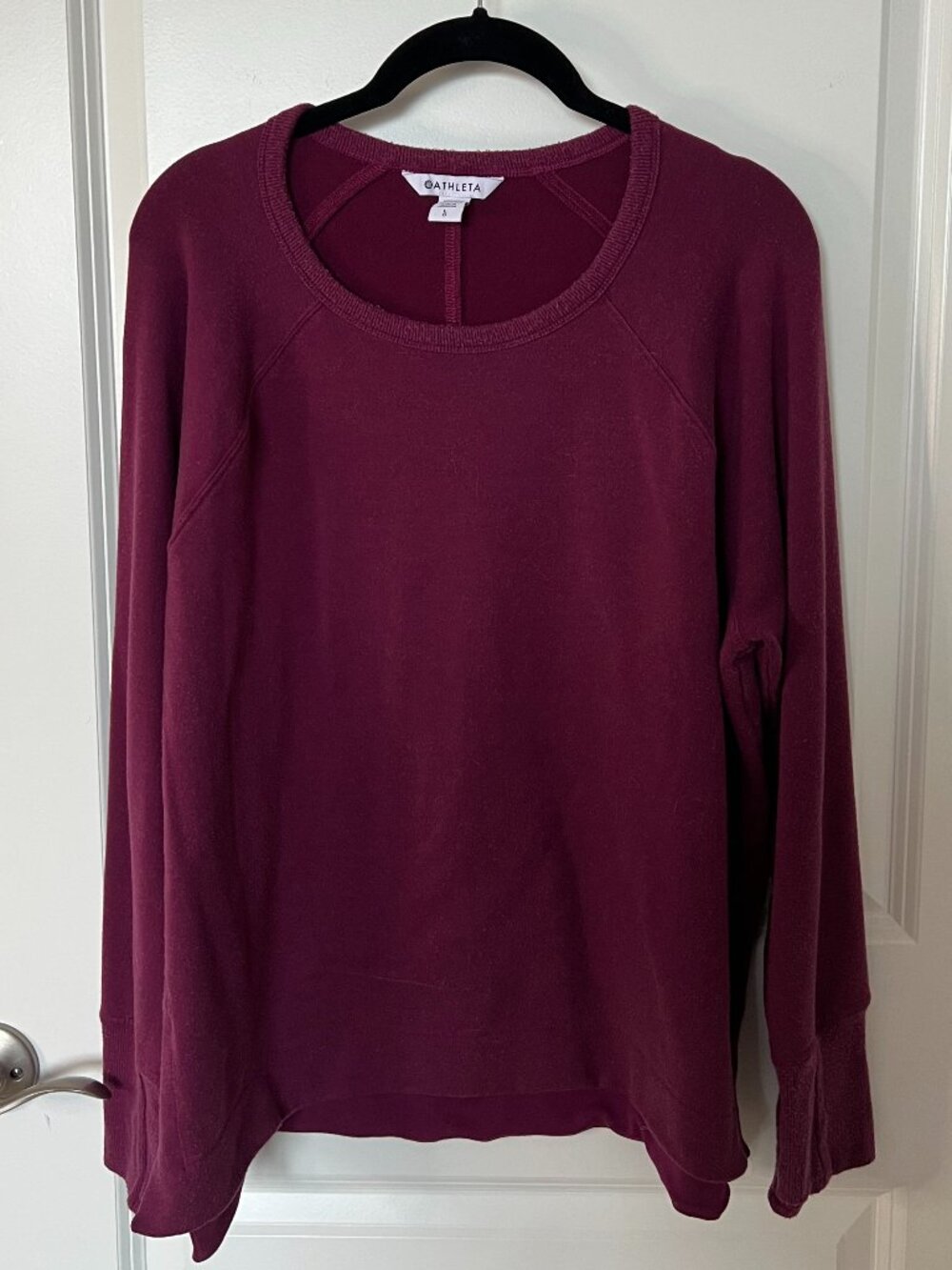 Athleta Sweatshirt Berry Size L with Side Slits